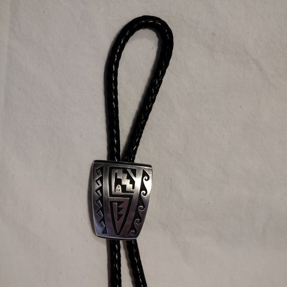 🎬 Vintage Sterling Silver Bolo Tie - Picture 7 of 8